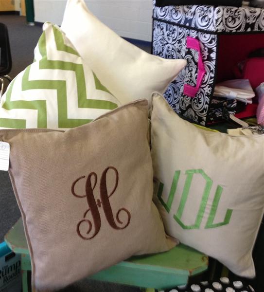 Monogram 20 x 20 pillow with feather insert-