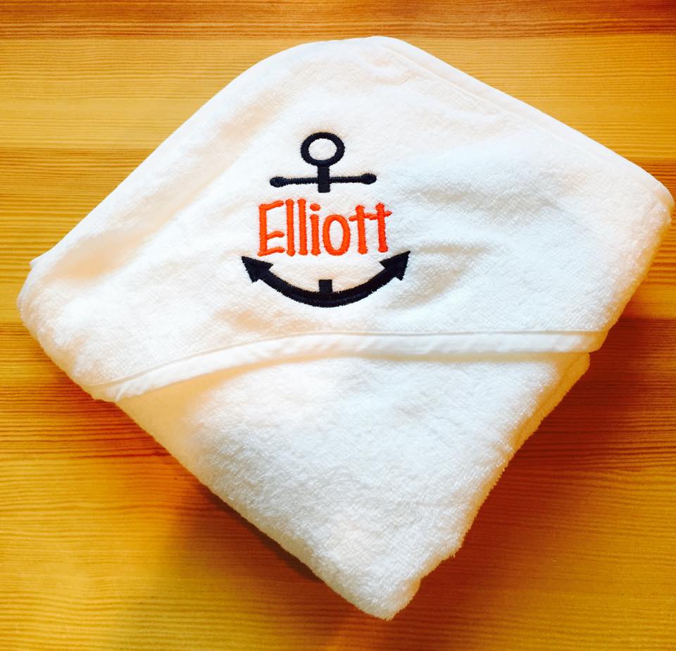 Monogram Baby Terry Cloth Hooded Towel
