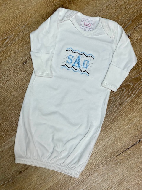 Baby Faux Smocked Onesie Gown or Tee