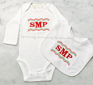 Christmas Faux Smocked Baby Gift